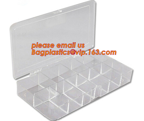 Caja de almacenamiento plástica para el accesorio de los tornillos, almacenamiento transparente multifuncional Kit Plastic Container Box con 8 Compartme