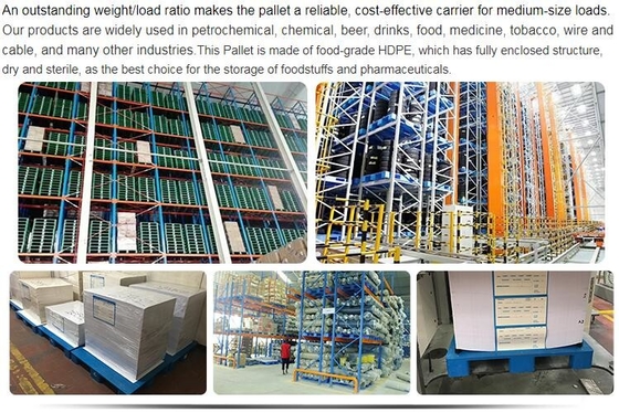 Acepte la plataforma plástica apilable grande resistente de encargo, lleve - la venta plástica de la plataforma del HDPE de poca potencia resistente, Warehouse