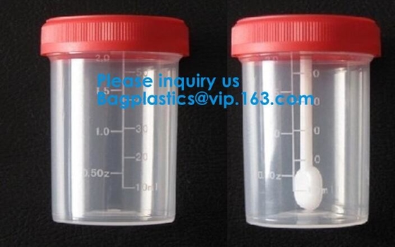 Muestra disponible estéril 60ml 100 del hospital envase de la taza del colector de la orina de la colección de la medida de la prueba de 120 ml