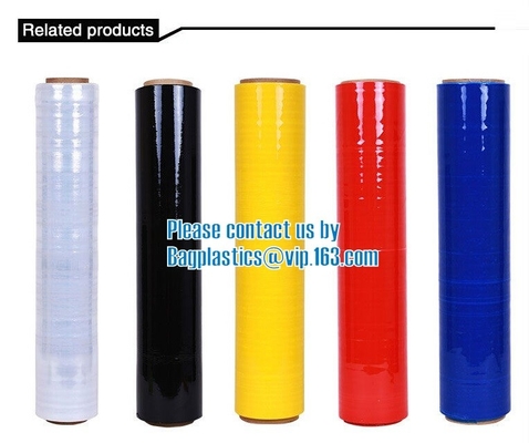 El PE coloreó la película de estiramiento del plástico de embalar, PE Mini Stretch Banding Film, película de empaquetado echada plástica del estiramiento industrial