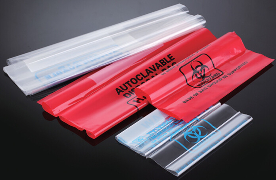 Bolsos del Biohazard, polietileno rojo, 0,43 galones, 8.5W x 11 adentro, marco del alambre de Kit Steel del tenedor del bolso del Biohazard, bagease, bagplast