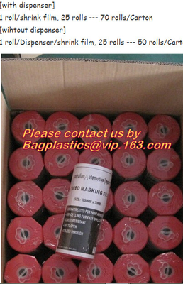 Película que enmascara de la pintura del HDPE del rociado (con pulverizador) el enmascarar protector del rociado (con pulverizador) auto de la película, máscara pregrabada plástica del paño de recogida de la película que enmascara