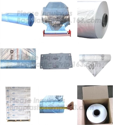 pintura adhesiva auto que enmascara para proteger la película los 3.8*100m, impresión del logotipo de la película del rociado (con pulverizador) del coche del HDPE que enmascara, treate antiestático de la corona
