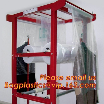 El viaje plástico de la ropa de la cubierta de la ropa clara barata transparente del LDPE empaqueta bolsos de la limpieza en seco en el rollo