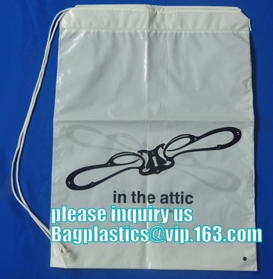 bolso plástico modificado para requisitos particulares biodegradable del lavadero de la bolsa de poliéster del lazo del lavadero para el hotel con propio logotipo, lazo plástico polivinílico