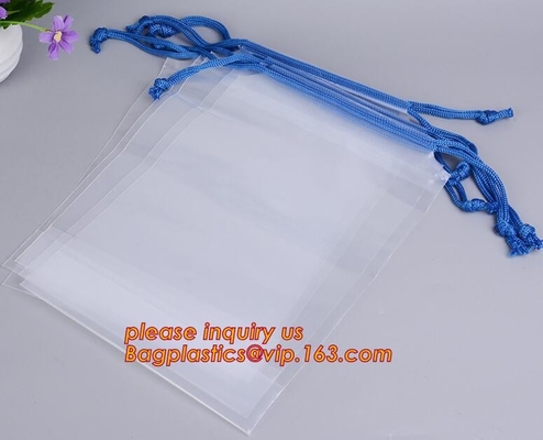 bolso plástico modificado para requisitos particulares biodegradable del lavadero de la bolsa de poliéster del lazo del lavadero para el hotel con propio logotipo, lazo plástico polivinílico