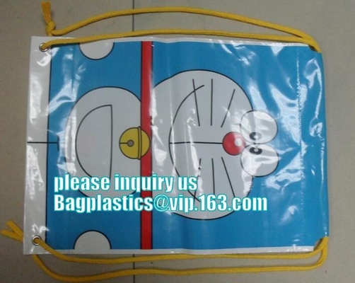 bolso plástico modificado para requisitos particulares biodegradable del lavadero de la bolsa de poliéster del lazo del lavadero para el hotel con propio logotipo, lazo plástico polivinílico