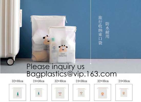 Artículo de tocador casero impermeable biodegradable abonable del maquillaje de las misceláneas del viaje de Matte Gift Drawstring Reusable Eco-Friendly