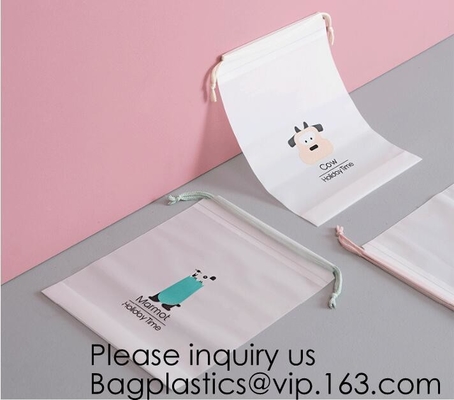 Artículo de tocador casero impermeable biodegradable abonable del maquillaje de las misceláneas del viaje de Matte Gift Drawstring Reusable Eco-Friendly