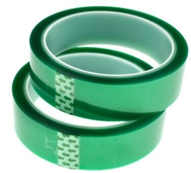 La capa a prueba de calor de electrochapado adhesiva del polvo del ANIMAL DOMÉSTICO de la cinta del silicón verde del poliéster graba la cinta adhesiva verde