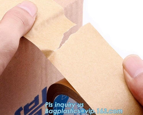 Agua-activado refuerce Kraft engomó de cinta de papel para sellar y atar con correa, bagease de papel auto-adhesivo de la cinta engomada de Kraft
