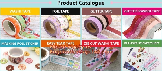 La aduana de cinta de papel decorativa colorida del washi que enmascaraba imprimió la cinta del washi de DIY con el logotipo, artes de las fuentes DIY y hace el Multi-co a mano