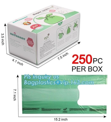 Los sacos del panal, panal plástico del bebé del HDPE de alta calidad perfumado abonable biodegradable despiden las bolsas de pañales del bebé con la mano del lazo