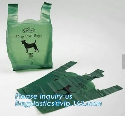 La basura Hueso-formada portátil plástica biodegradable del impulso del animal doméstico del perro empaqueta con el dispensador, vagos de encargo superiores del impulso de la basura del perro del logotipo