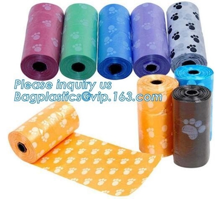 La basura Hueso-formada portátil plástica biodegradable del impulso del animal doméstico del perro empaqueta con el dispensador, vagos de encargo superiores del impulso de la basura del perro del logotipo