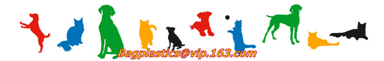 bolsos abonablees de la basura del perro de la maicena amistosa de la tierra de la maicena de la manija del top del lazo 300bags/roll, selección encima de bolsos, PAC de la basura del perro