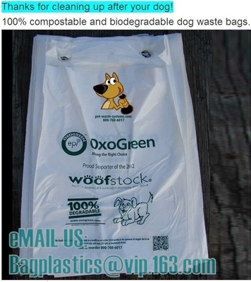 Bolso inútil del impulso del perro casero con la impresión del bolso de perrito, bolsos de limpieza del poo de la basura del animal doméstico del bolso del animal doméstico del bolso de los desperdicios para los perros, animal doméstico limpio para arriba