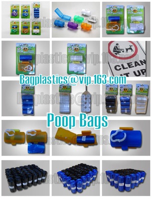 La basura gruesa del animal doméstico del perro de Poo del perrito empaqueta el rollo, bolsos biodegradables del impulso del animal doméstico del polybag de los desperdicios del bolso de la basura del animal doméstico de la forma del hueso, BAGEASE,