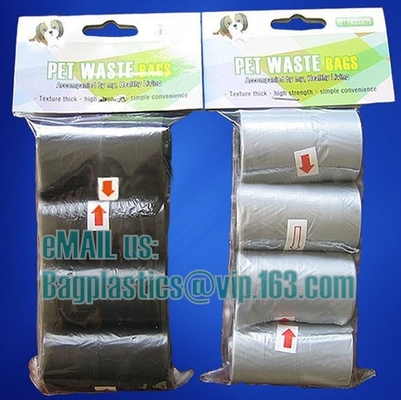 La basura gruesa del animal doméstico del perro de Poo del perrito empaqueta el rollo, bolsos biodegradables del impulso del animal doméstico del polybag de los desperdicios del bolso de la basura del animal doméstico de la forma del hueso, BAGEASE,