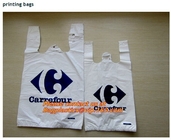 La camiseta plástica del HDPE de encargo de la impresión empaqueta con el escudete, bolsos del HDPE, bolsos del ldpe, bolsos de los pp, sacos