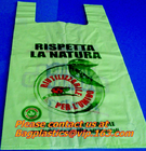 Bolsos biodegradables del HDPE, bolso biodegadrable de la camiseta, 100%biodegradable bolso EN13432