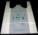 Bolsos biodegradables de la camiseta del almidón hechos de PLA PBAT, el 100% biodegradable y abonable, bolsos de compras de la camiseta, TIENDA del DÓLAR