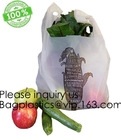 Bolsos altos de la cocina con los bolsos biodegradables, bolsos de las manijas, reutilizables y disponibles de ultramarinos de ultramarinos plásticos BPA-libres