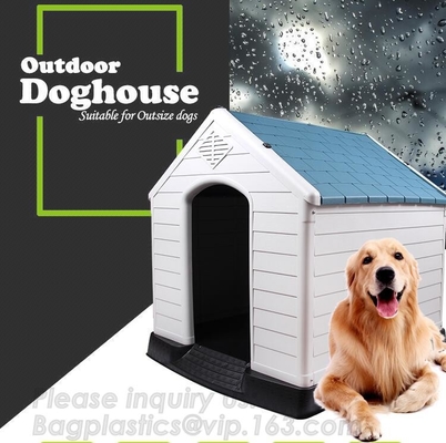 Casa de perro plástica del estilo europeo de los PP, casa al aire libre del invierno de la prenda impermeable del animal doméstico, perrera del perro, casa de lujo baja del gato del gatito de MOQ, pac