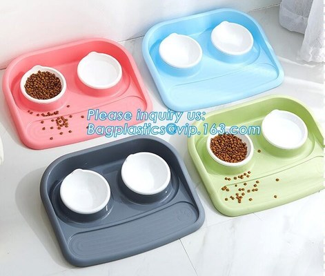 El cuenco de acero inoxidable doble del perro de la comida del agua del alimentador del gato del animal doméstico del cuenco del perro, el Ninguno-derramamiento y el animal doméstico de acero inoxidable antideslizante rueda perro