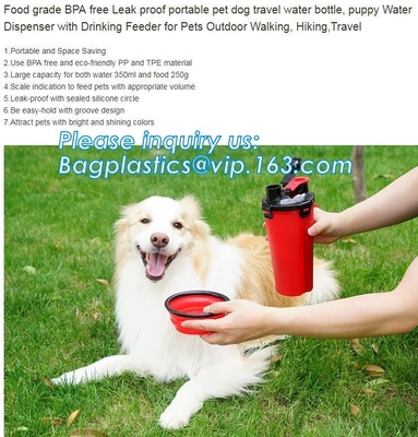 Botella de agua del perro para caminar, la botella portátil al aire libre del viaje del animal doméstico, la filtración del agua y los gatos antibacterianos de los perros bebiendo con a