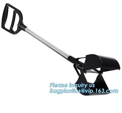 Cucharada larga interior/al aire libre con el bolso de la basura de la recogida, nueva cucharada plegable de encargo del scooper enorme del pooper, de la manija del perro casero del impulso del perro