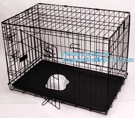 Rasguñe resistente y muerda las jaulas plegables intrépidas resistentes de las perreras del perro del alambre del animal doméstico, doblando las jaulas de acero del perro con la bandeja plástica
