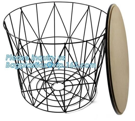 Mesa de centro superior de mármol elegante del cuadrado del alambre de metal del uso comercial, mesa de centro del alambre de acero, sobremesa de madera sólida de gama alta