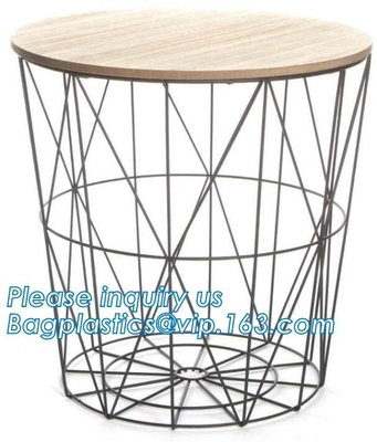 Mesa de centro superior de mármol elegante del cuadrado del alambre de metal del uso comercial, mesa de centro del alambre de acero, sobremesa de madera sólida de gama alta