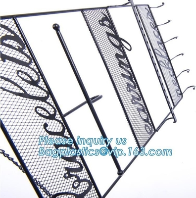 organizador de escritorio del almacenamiento de alambre magnético del escritorio de oficina del organizador del almacenamiento negro apilable de Metal Mesh File Holder, tenedor,