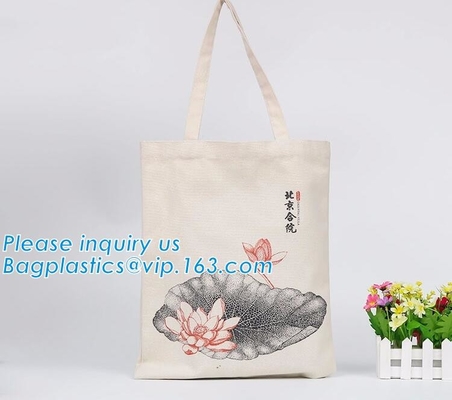 El bolso orgánico manejado natural amistoso del algodón del eco promocional, bolso de compras del algodón, la bolsa de asas del algodón, imprimió el estilo manejado Co
