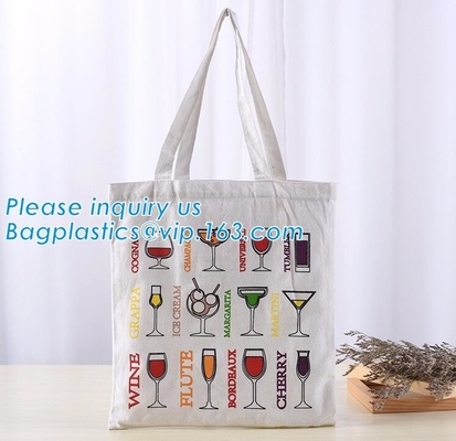 bolso blanco/del rosa del logotipo modificado para requisitos particulares pequeño del algodón del espacio en blanco de la manija, bageas de nylon tricolores del bolso de la manija de la bolsa de asas del regalo de la lona de algodón