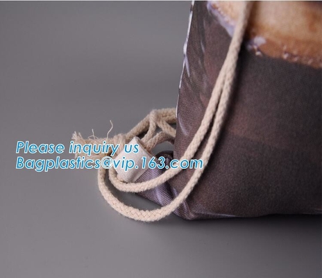 Bolso de lazo económico respetuoso del medio ambiente natural reutilizable respetuoso del medio ambiente de la lona de algodón del bolso de lazo, bolsos del zapato del algodón del polvo