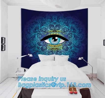 Tapiz decorativo impreso de encargo de la tapicería de la mandala del hippie, tapestr bohemio de la pared del hippie de la mandala de la decoración casera al por mayor
