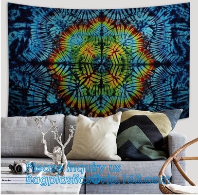 Tapiz decorativo impreso de encargo de la tapicería de la mandala del hippie, tapestr bohemio de la pared del hippie de la mandala de la decoración casera al por mayor