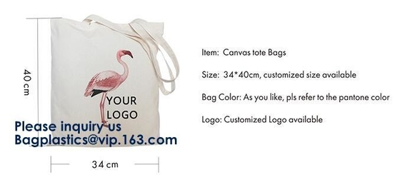 El estilo manejado blanco promocional imprimió el portatraje blanco orgánico de la tela de algodón, lona de algodón resistente 100% Tote Bag H