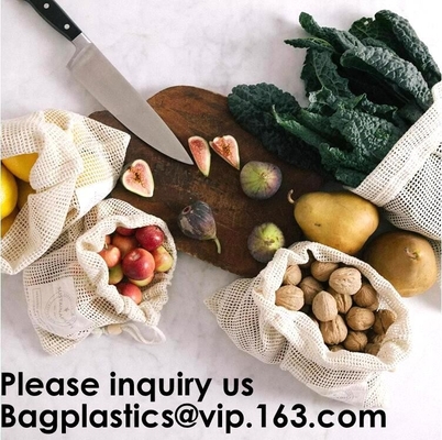 Compras baratas a granel Mesh Cotton Bag para el algodón orgánico Eco de Mesh Net Braided Bags Pure de las compras de la legumbre de frutas