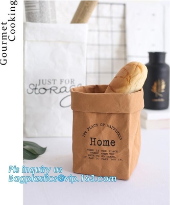 el bolso respetuoso del medio ambiente hecho a mano del almacenamiento del pan de la comida del bolso del almuerzo del tyvek, logotipo de encargo imprimió almacenamiento impermeable del papel de Du Pont del tyvek