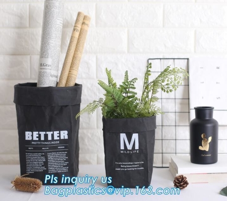bolso lavable del almacenamiento de Kraft del tyvek lavable de Kraft del almacenamiento, cesta de lavadero plegable impermeable del tyvek, almacenamiento b del hogar