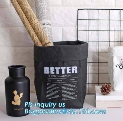 bolso lavable del almacenamiento de Kraft del tyvek lavable de Kraft del almacenamiento, cesta de lavadero plegable impermeable del tyvek, almacenamiento b del hogar