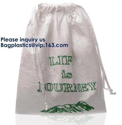 Mochila de Tyvek del lazo, haber reciclado amistoso de Eco del bolso del artículo de tocador, bolso de papel Logo Prin de Tyvek Tote Bag Dupont Paper Shopping