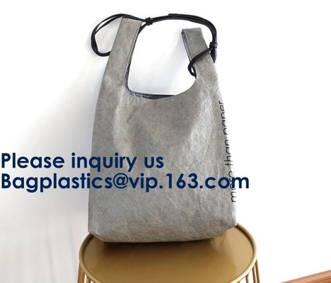 La bolsa de asas que hace compras promocional de Du Pont Tyvek, hombro de papel material impermeable Tote Bag de las compras de la tela de Tyvek