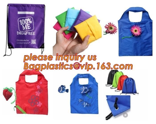 Los bolsos reutilizables Bolsas Ecologicas Plegables que imprime compras plegables del lazo del poliéster empaquetan TYVEK EMPAQUETAN el SACO de TYVEK