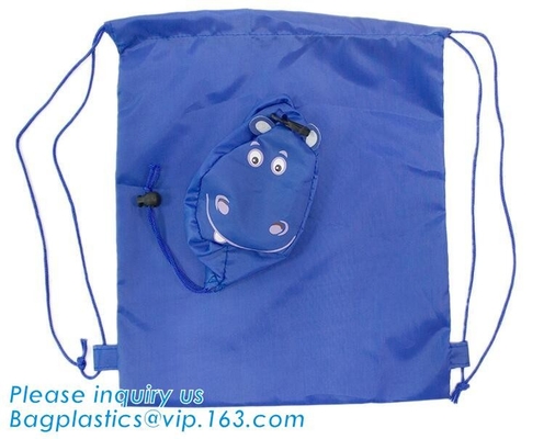 Bolso de lazo promocional del poliéster del saco del gimnasio de los deportes con Logo Printed, shopp del poliéster de la impresión de la sublimación del diseño de la bolsa