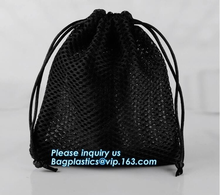 Tipo material de Softback de la malla de la visión clara y el acampar caminando la mochila del deporte del uso, deportes Mesh Bag Drawstring Backpack para el Soc